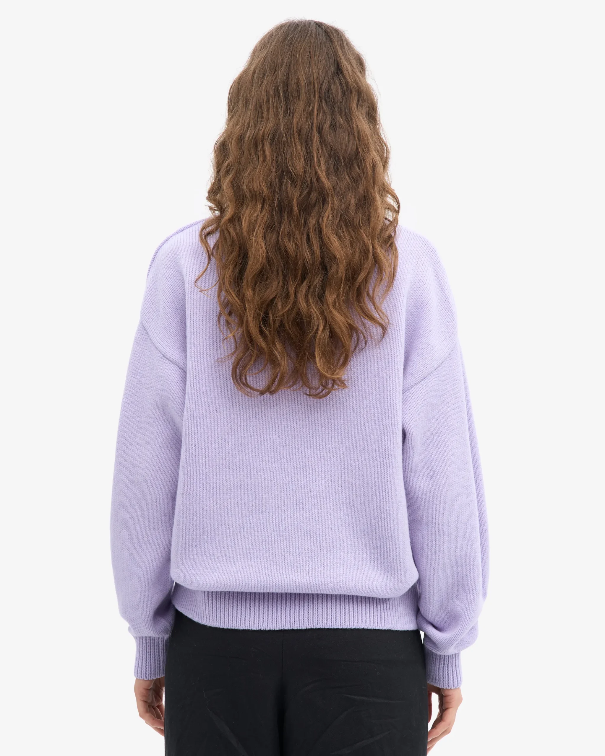 Oversized Merino Wool Crew - Soft Lavender