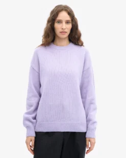 Oversized Merino Wool Crew - Soft Lavender