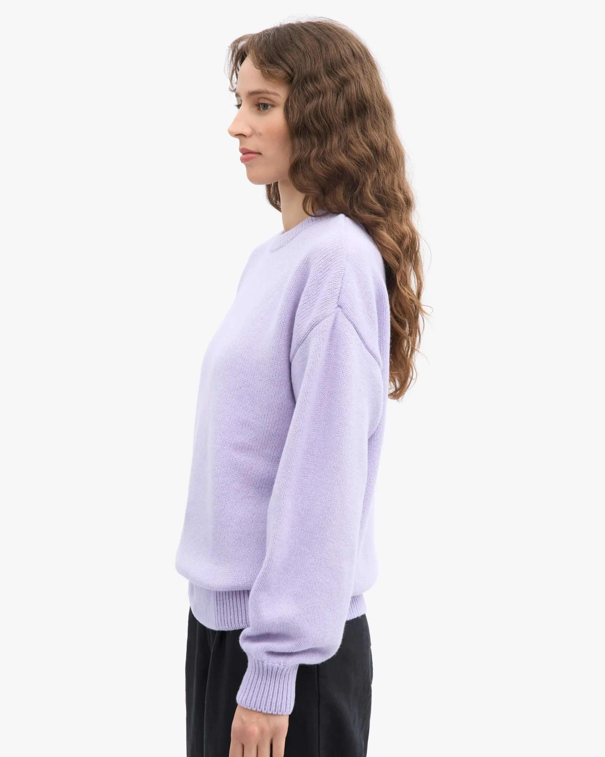 Oversized Merino Wool Crew - Soft Lavender