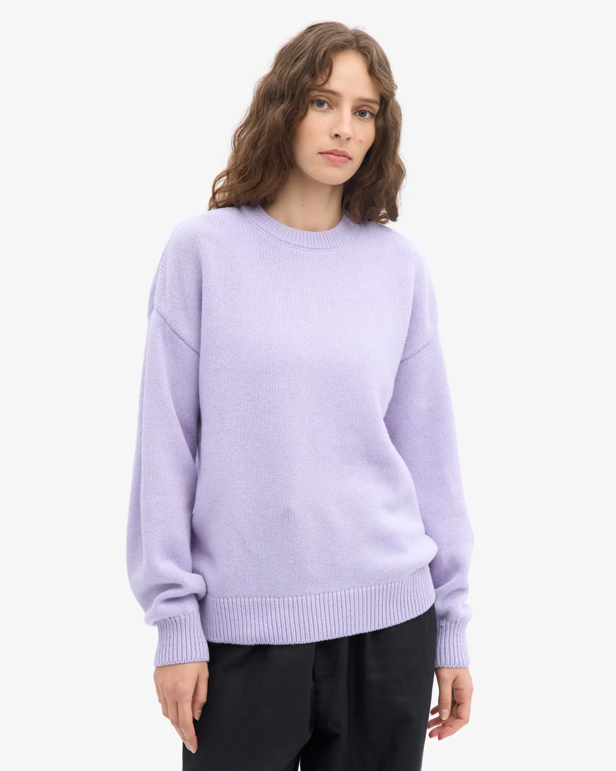 Oversized Merino Wool Crew - Soft Lavender