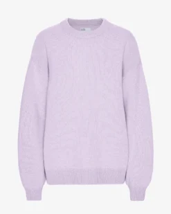 Oversized Merino Wool Crew - Soft Lavender