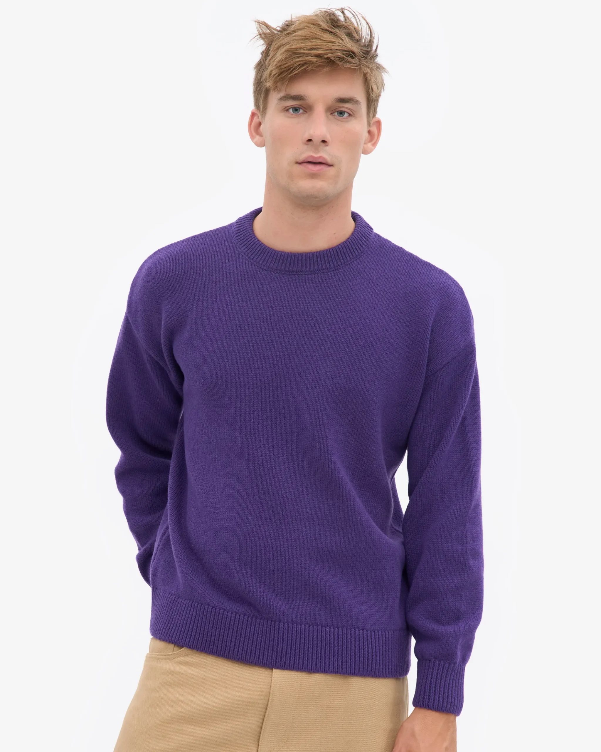 Oversized Merino Wool Crew - Ultra Violet