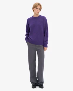Oversized Merino Wool Crew - Ultra Violet