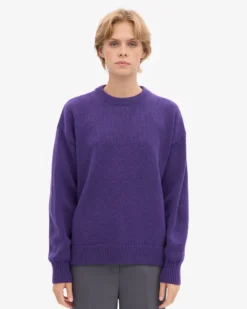 Oversized Merino Wool Crew - Ultra Violet