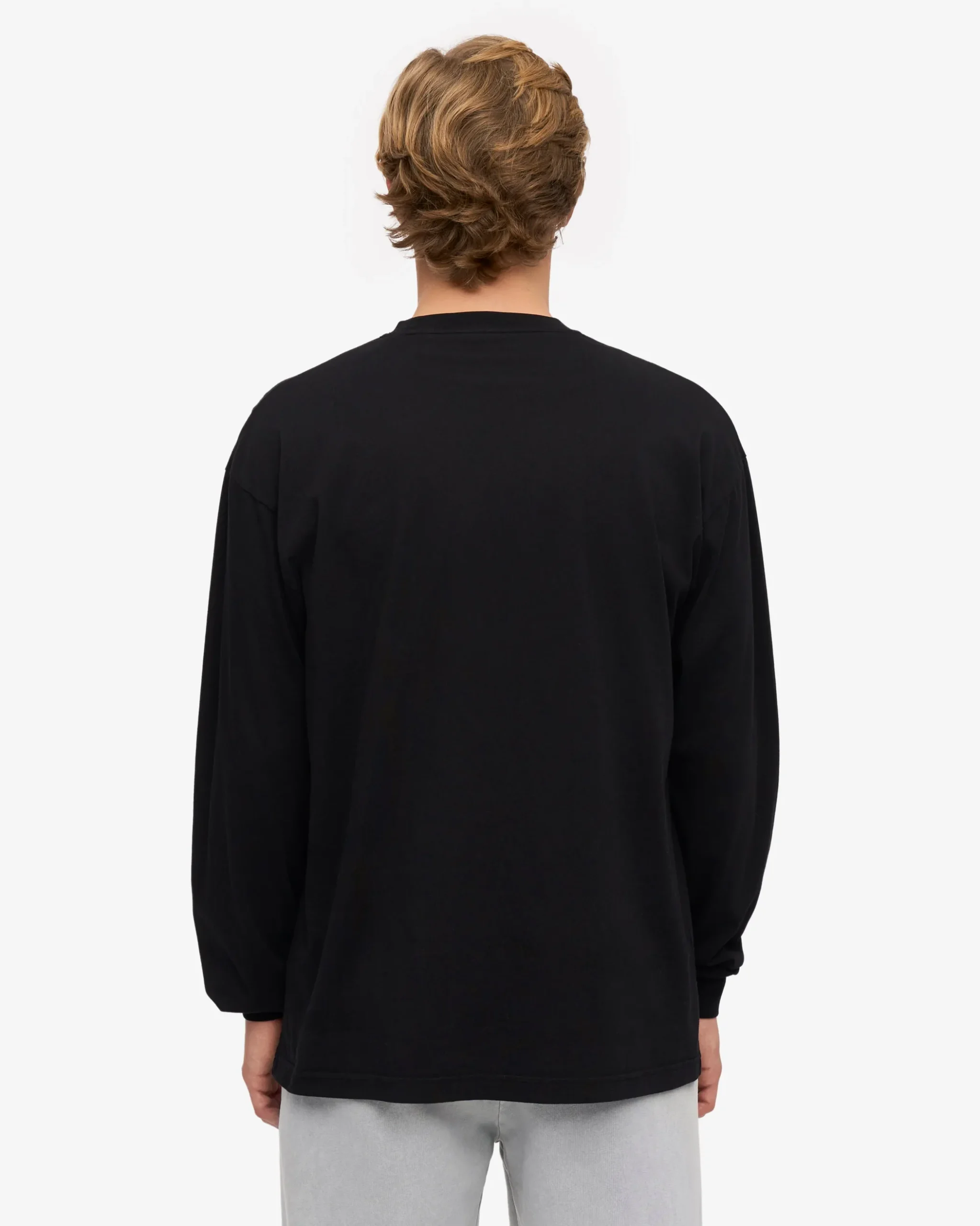 Oversized Organic LS T-Shirt - Deep Black