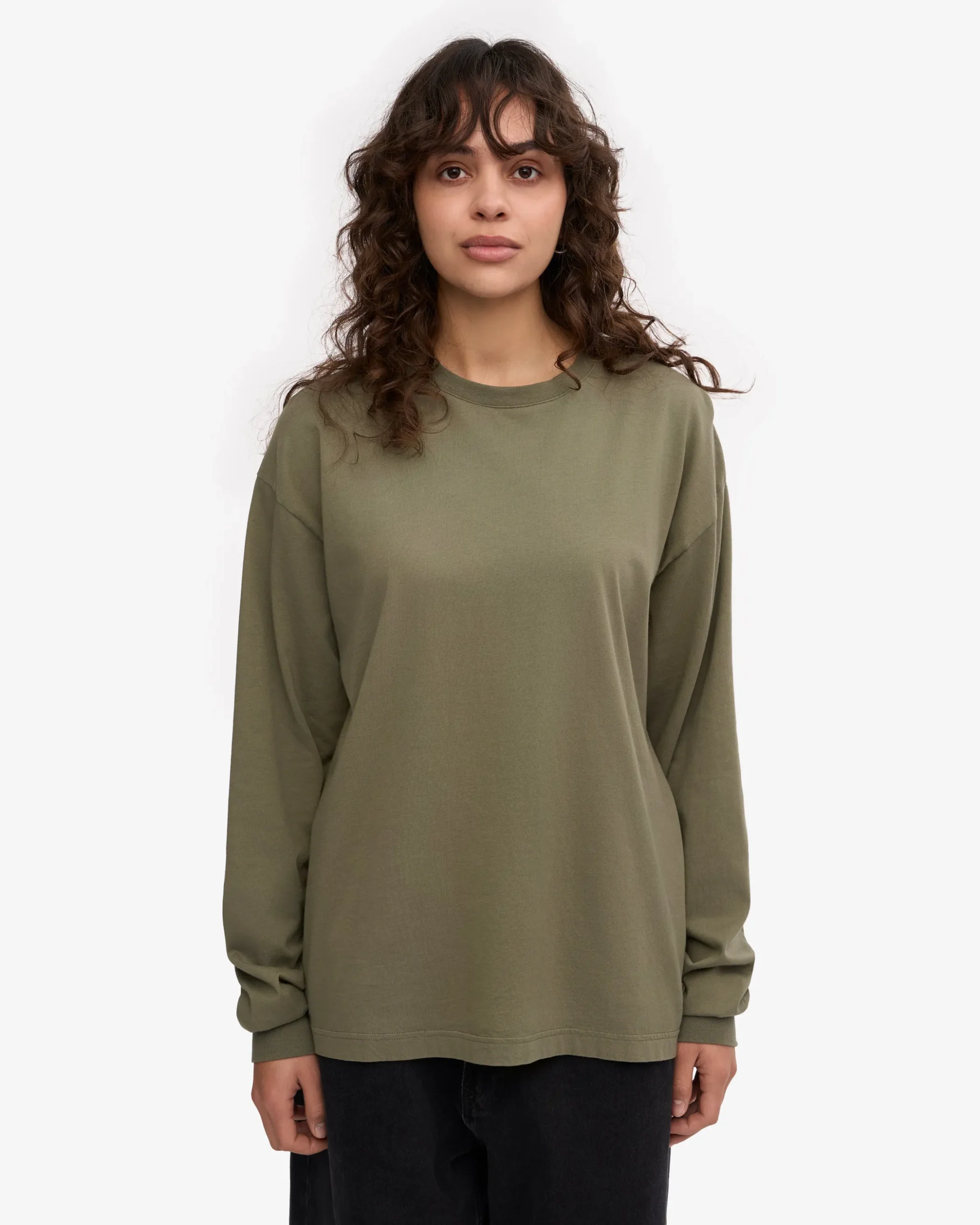 Oversized Organic LS T-Shirt - Dusty Olive