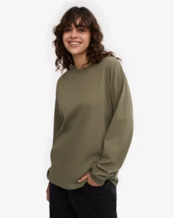 Oversized Organic LS T-Shirt - Dusty Olive