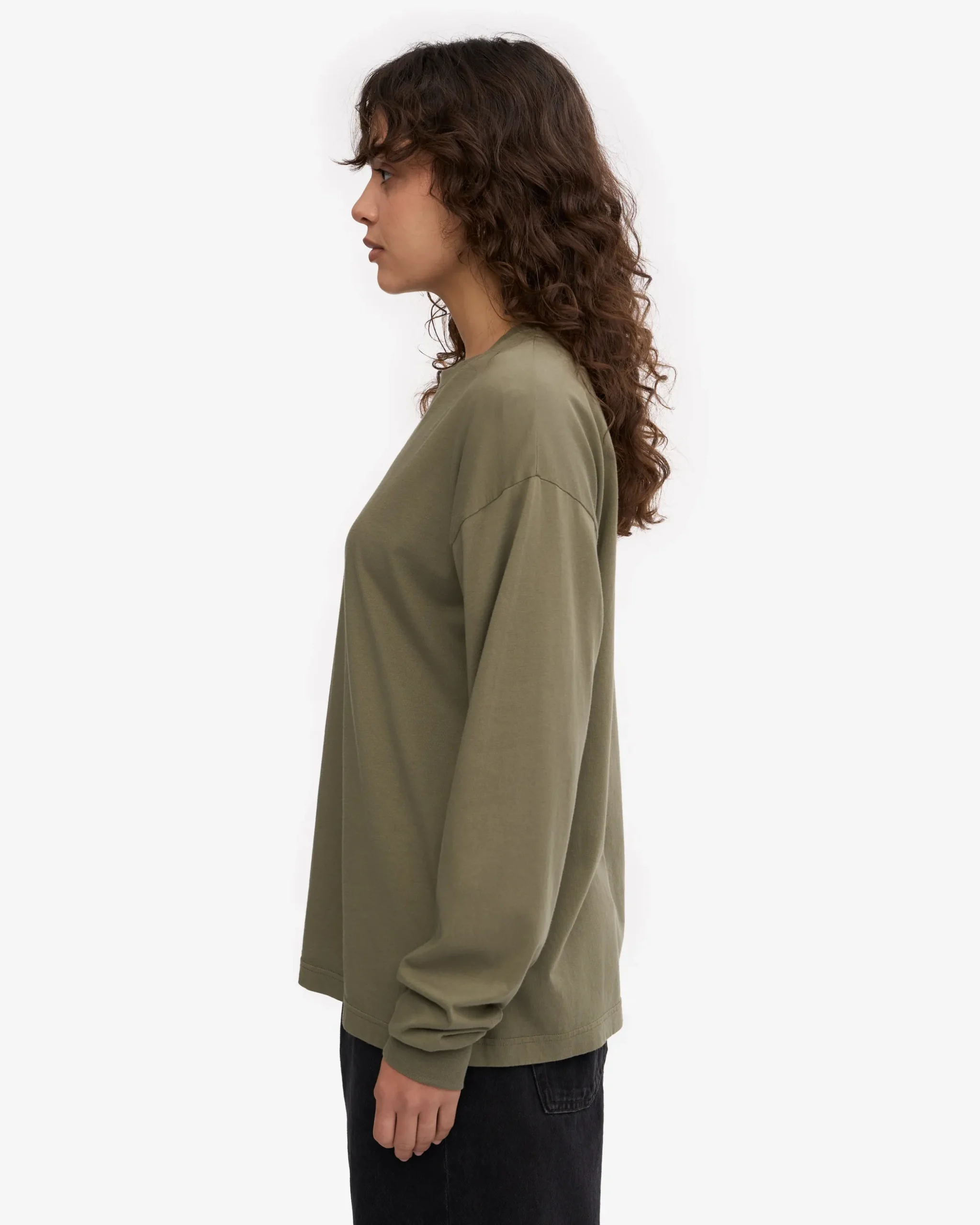 Oversized Organic LS T-Shirt - Dusty Olive