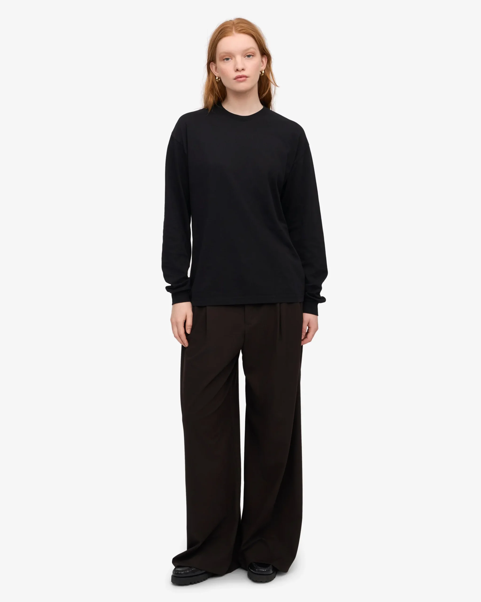 Oversized Organic LS T-Shirt - Deep Black