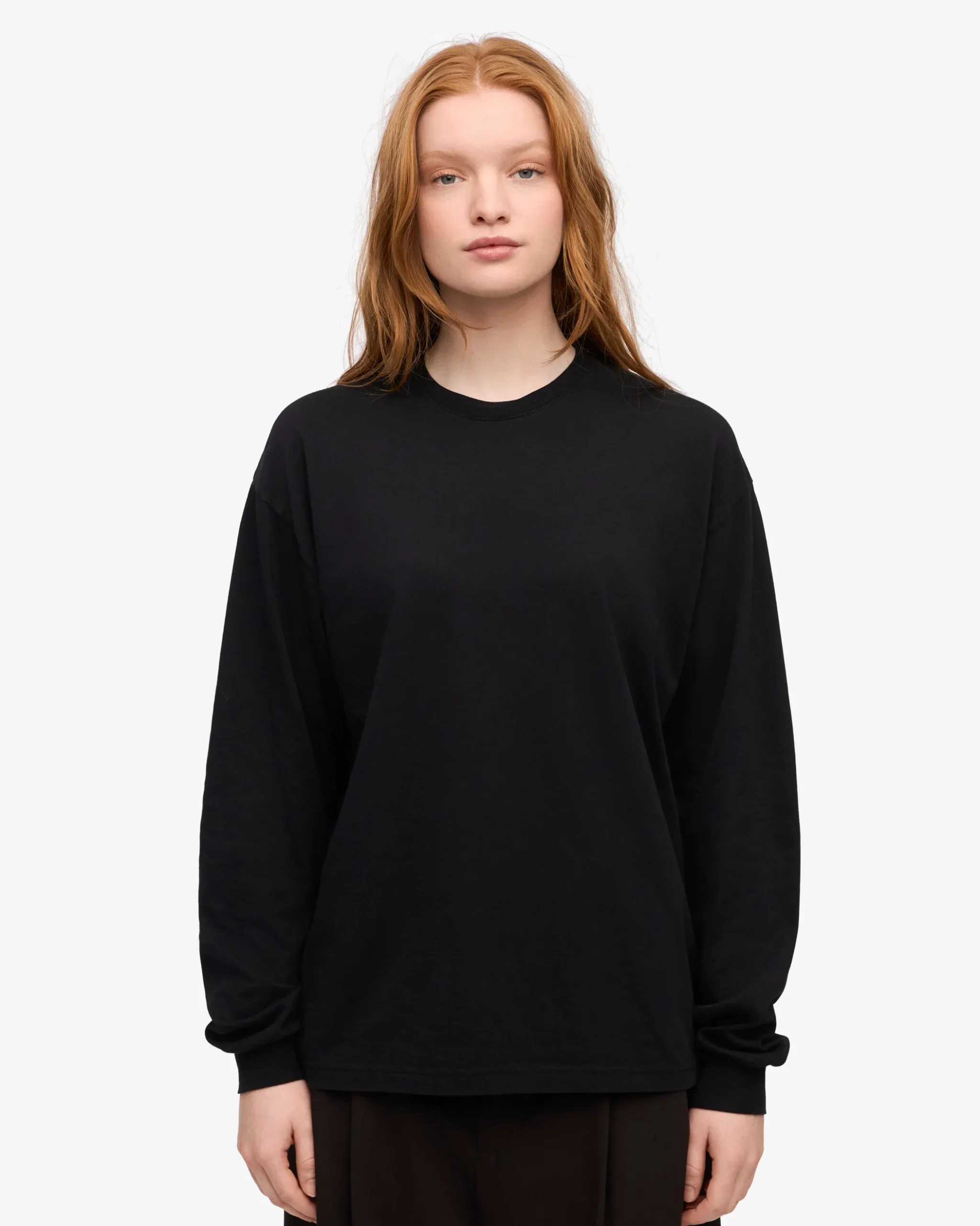 Oversized Organic LS T-Shirt - Deep Black