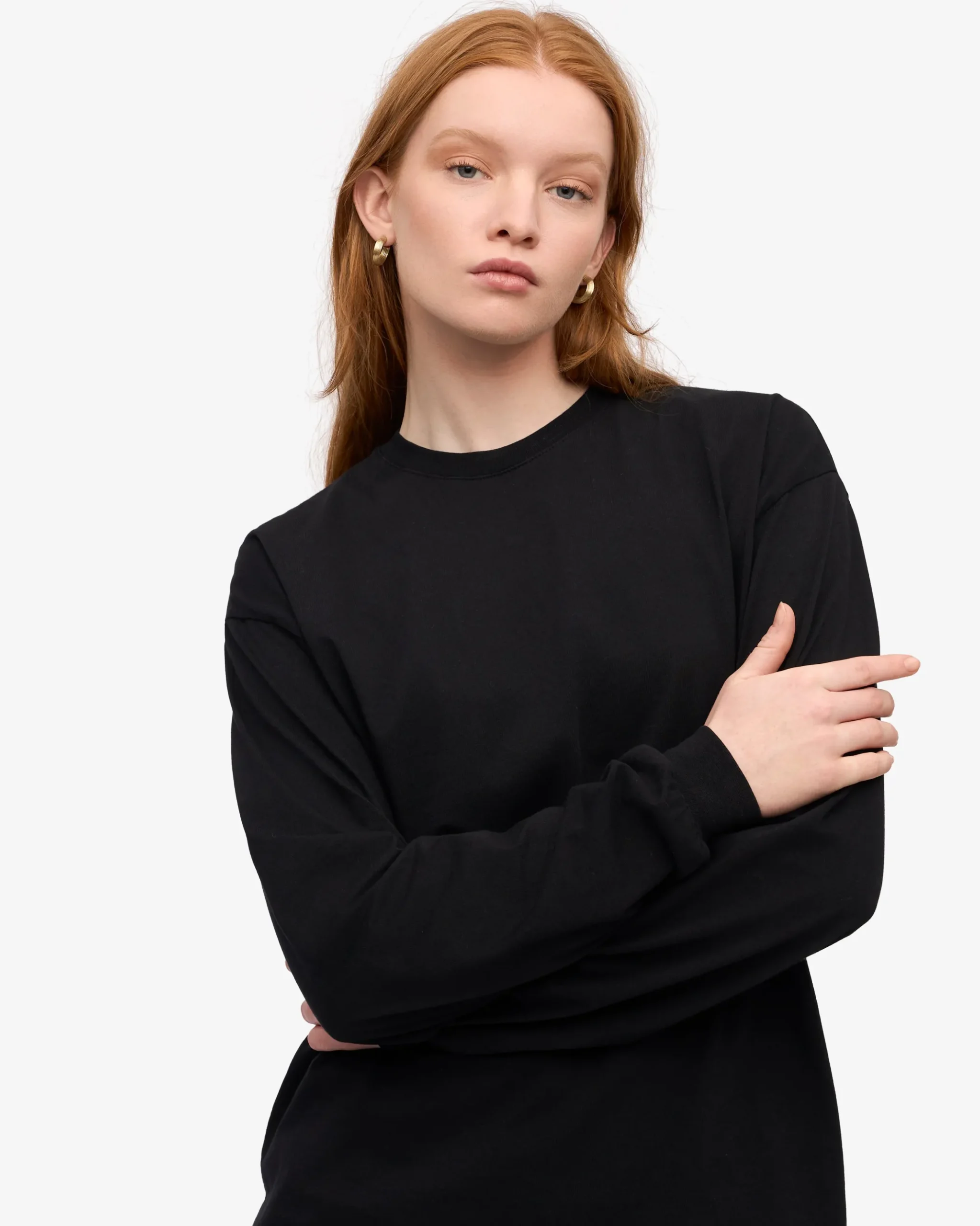 Oversized Organic LS T-Shirt - Deep Black