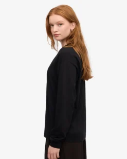 Oversized Organic LS T-Shirt - Deep Black