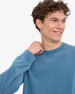 Oversized Organic LS T-Shirt - Faded Indigo