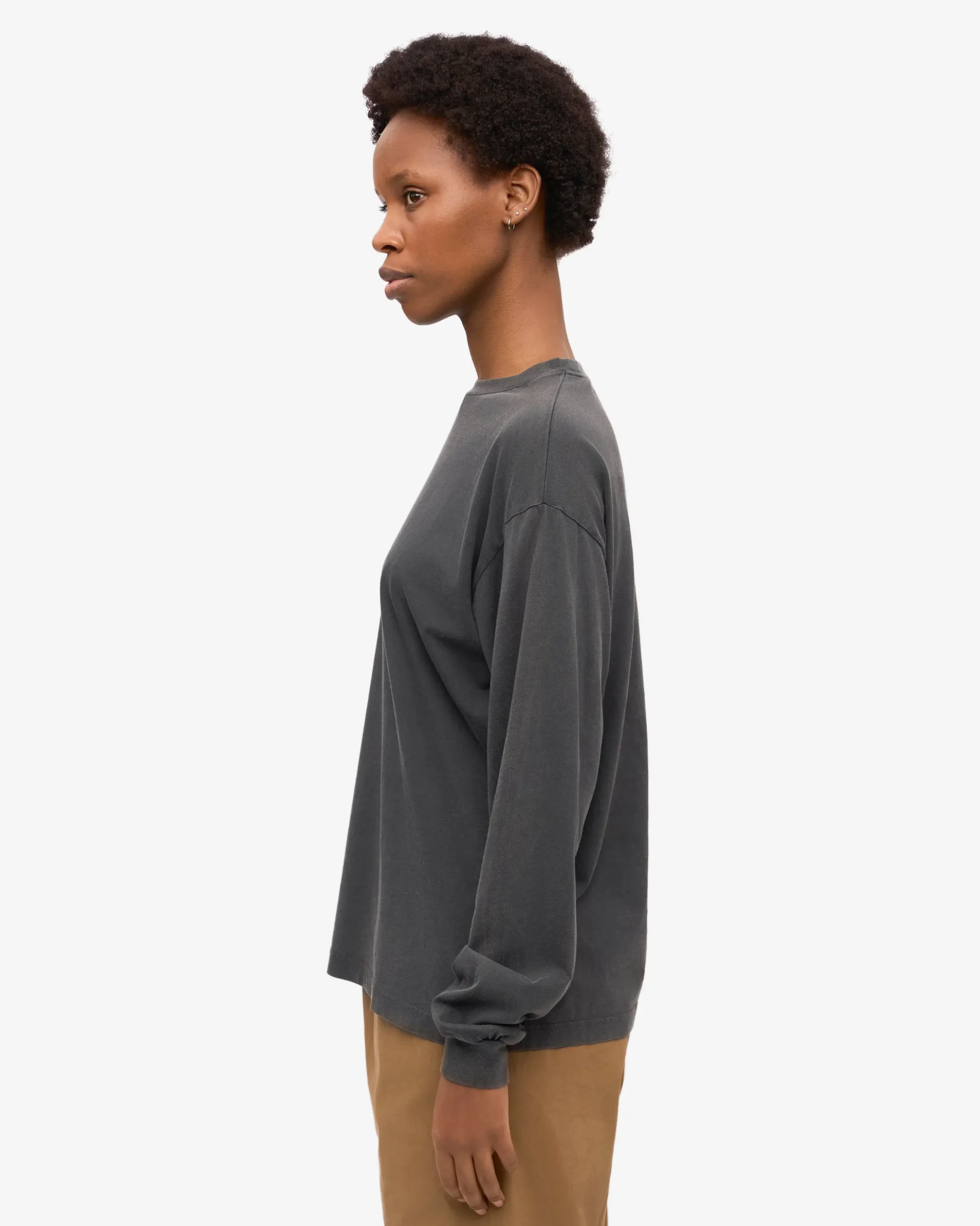 Oversized Organic LS T-Shirt - Faded Black