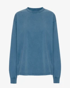 Oversized Organic LS T-Shirt - Faded Indigo