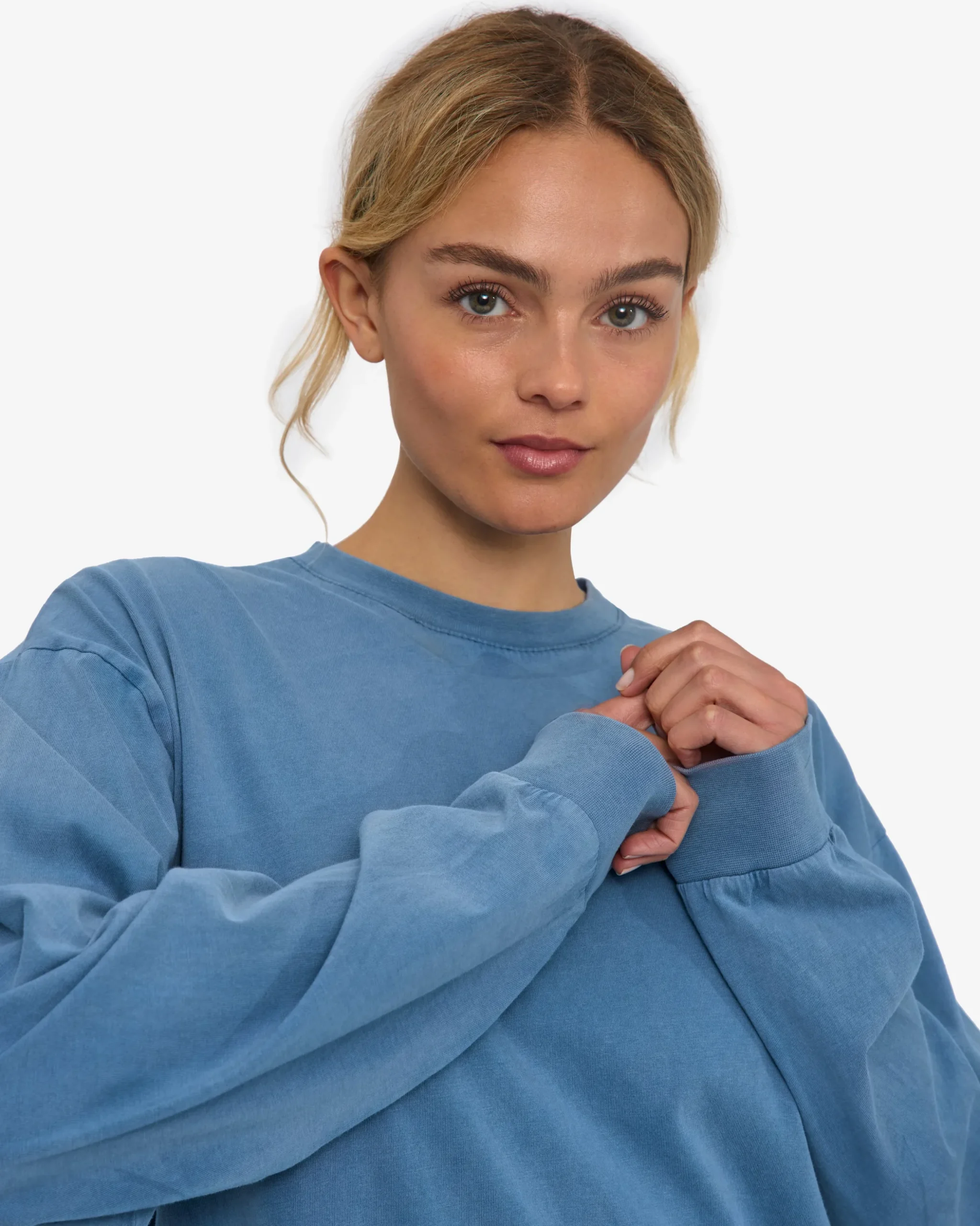 Oversized Organic LS T-Shirt - Faded Indigo