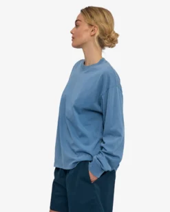 Oversized Organic LS T-Shirt - Faded Indigo