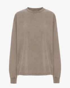 Oversized Organic LS T-Shirt - Faded Khaki