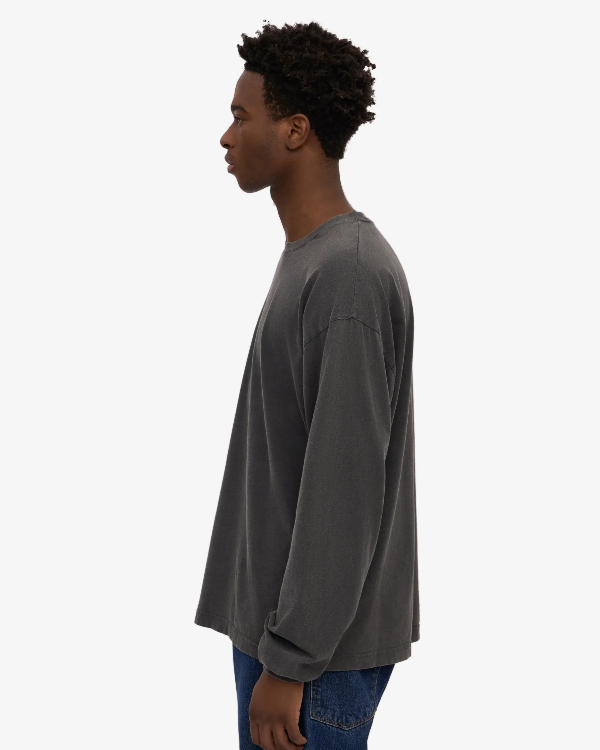Oversized Organic LS T-Shirt - Faded Black