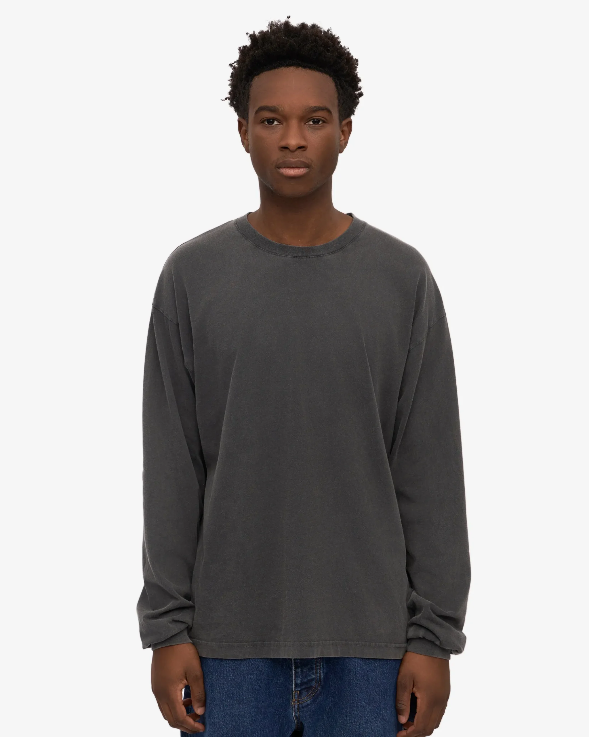 Oversized Organic LS T-Shirt - Faded Black