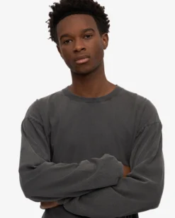 Oversized Organic LS T-Shirt - Faded Black