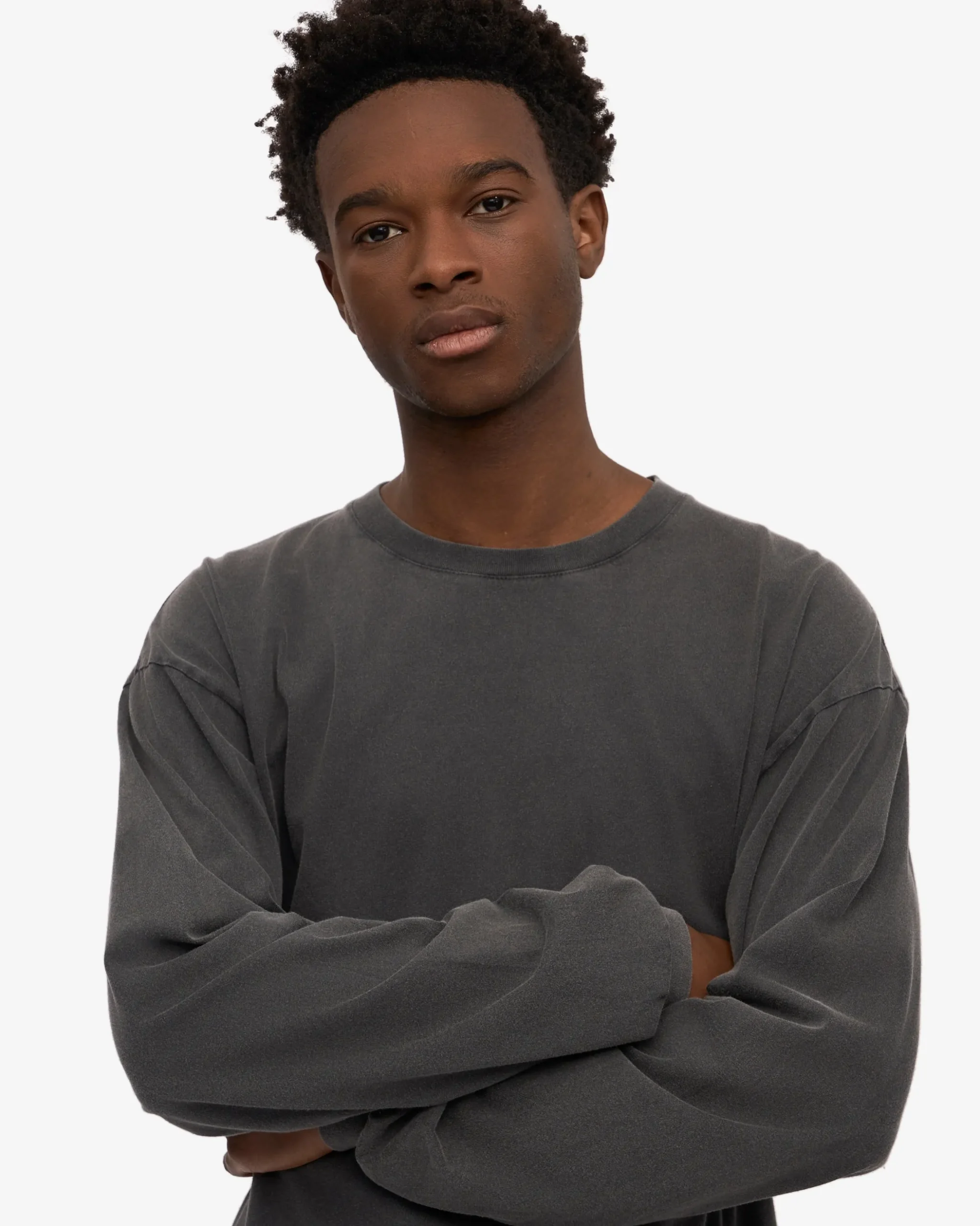 Oversized Organic LS T-Shirt - Faded Black