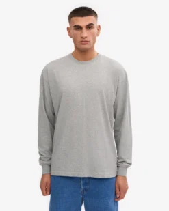 Oversized Organic LS T-Shirt - Heather Grey