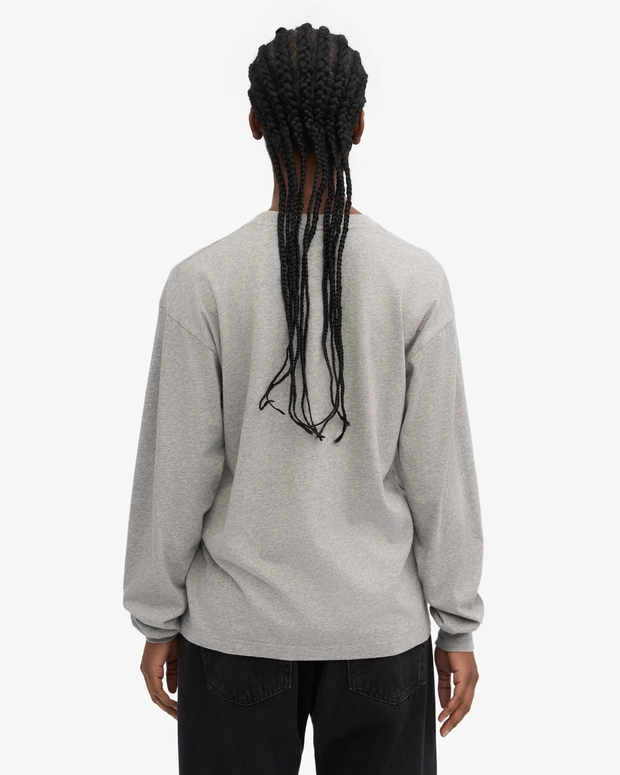 Oversized Organic LS T-Shirt - Heather Grey