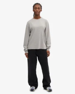 Oversized Organic LS T-Shirt - Heather Grey
