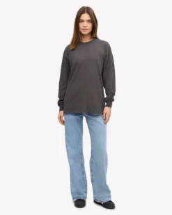 Oversized Organic LS T-Shirt - Lava Grey