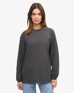 Oversized Organic LS T-Shirt - Lava Grey