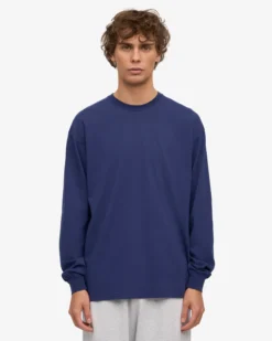Oversized Organic LS T-Shirt - Marine Blue