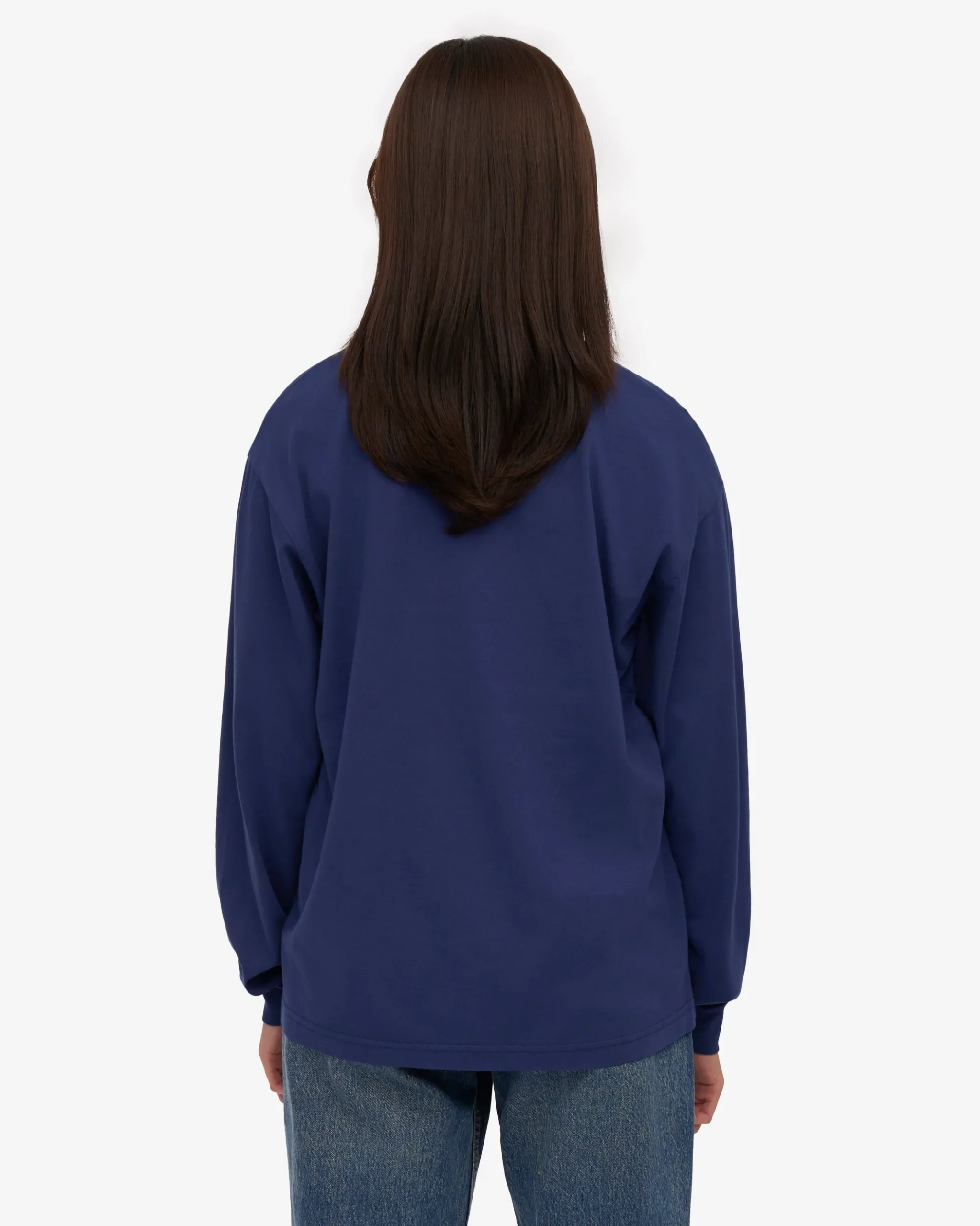 Oversized Organic LS T-Shirt - Marine Blue