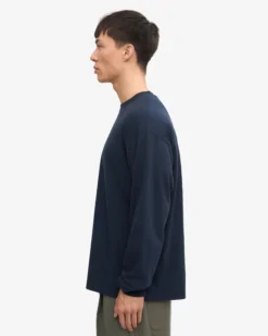 Oversized Organic LS T-Shirt - Navy Blue