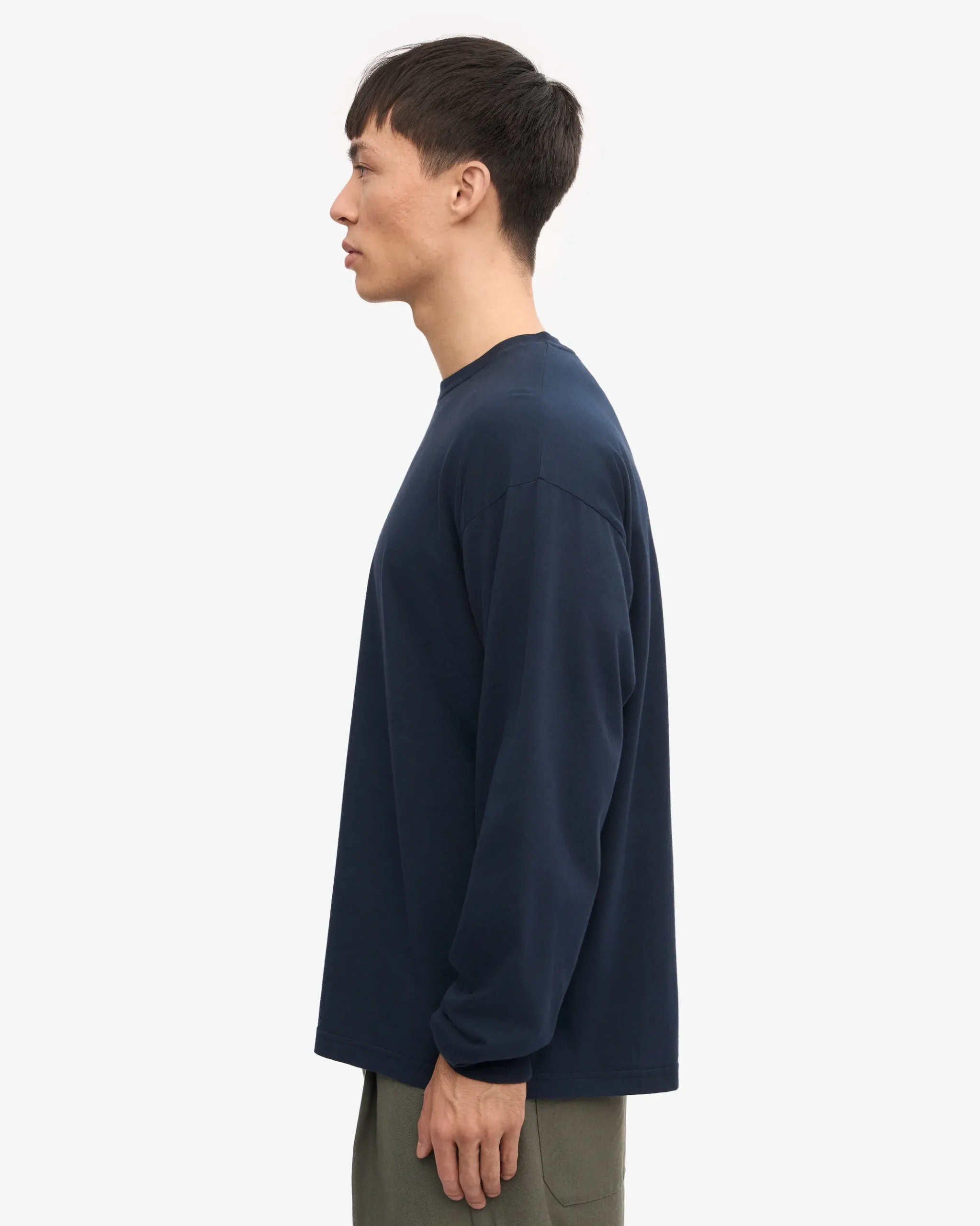 Oversized Organic LS T-Shirt - Navy Blue