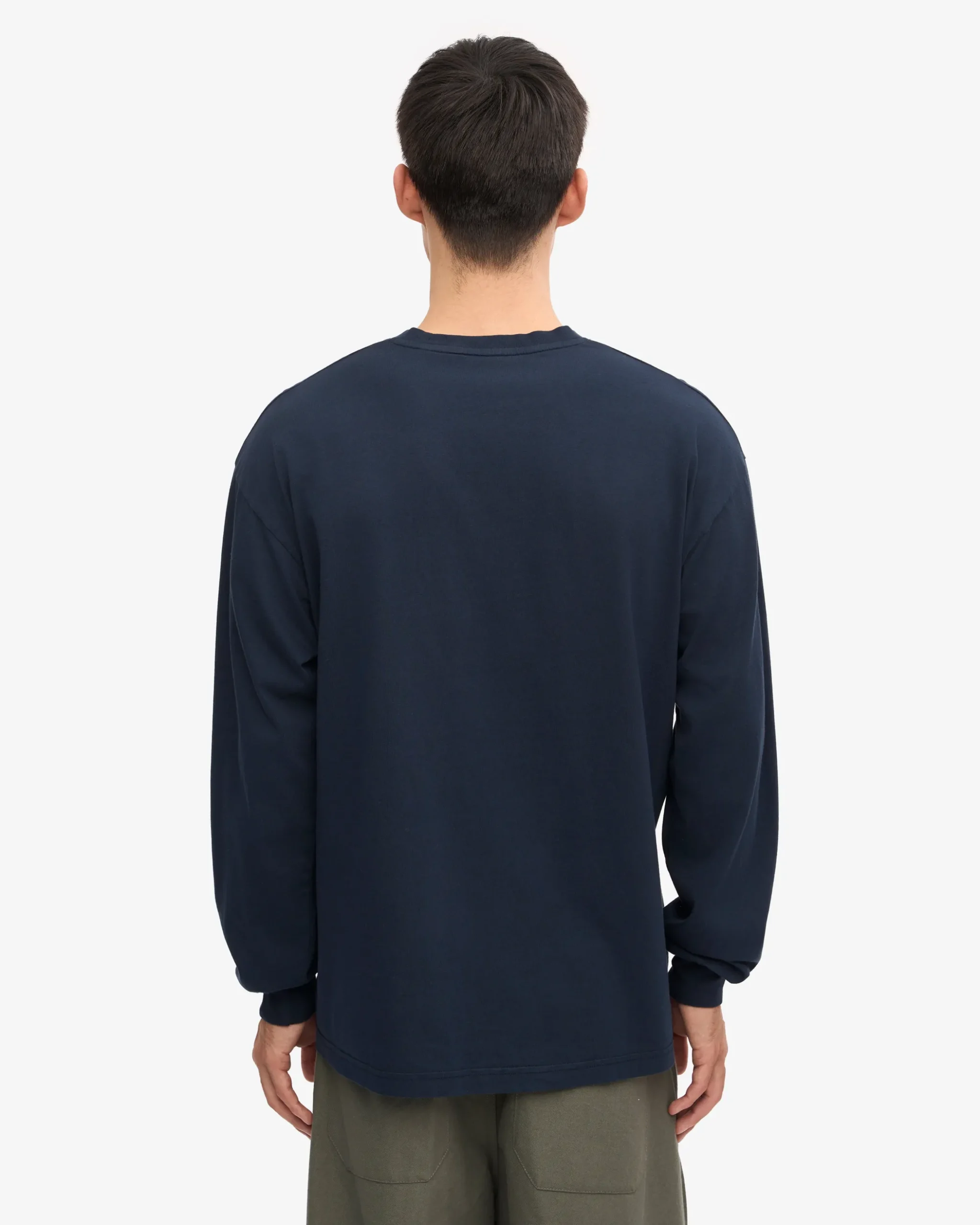 Oversized Organic LS T-Shirt - Navy Blue