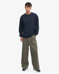 Oversized Organic LS T-Shirt - Navy Blue