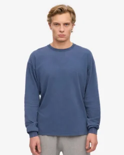 Oversized Organic LS T-Shirt - Neptune Blue