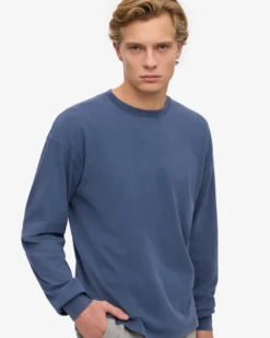 Oversized Organic LS T-Shirt - Neptune Blue