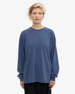 Oversized Organic LS T-Shirt - Neptune Blue