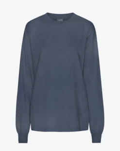 Oversized Organic LS T-Shirt - Neptune Blue