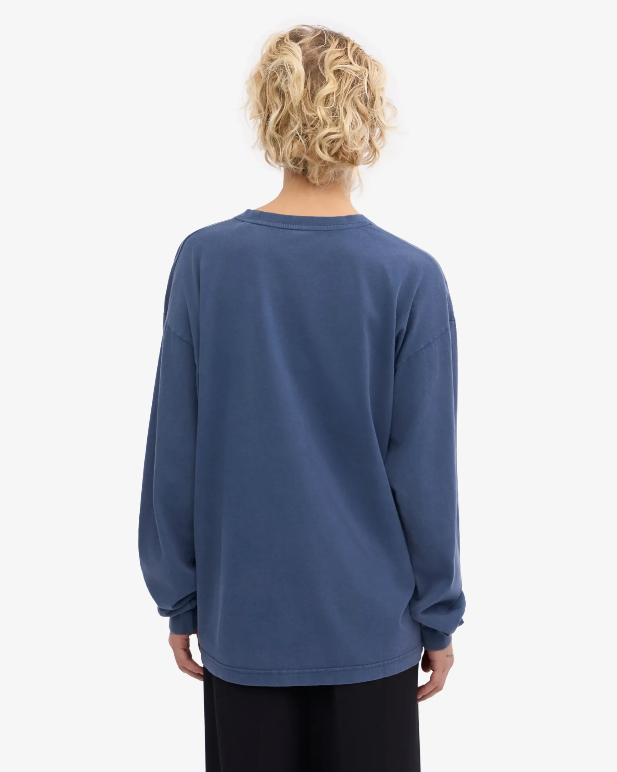 Oversized Organic LS T-Shirt - Neptune Blue