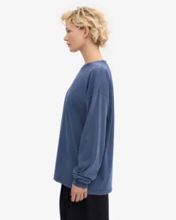 Oversized Organic LS T-Shirt - Neptune Blue