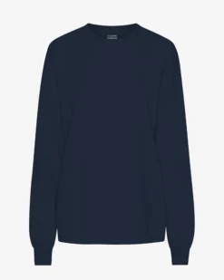 Oversized Organic LS T-Shirt - Navy Blue