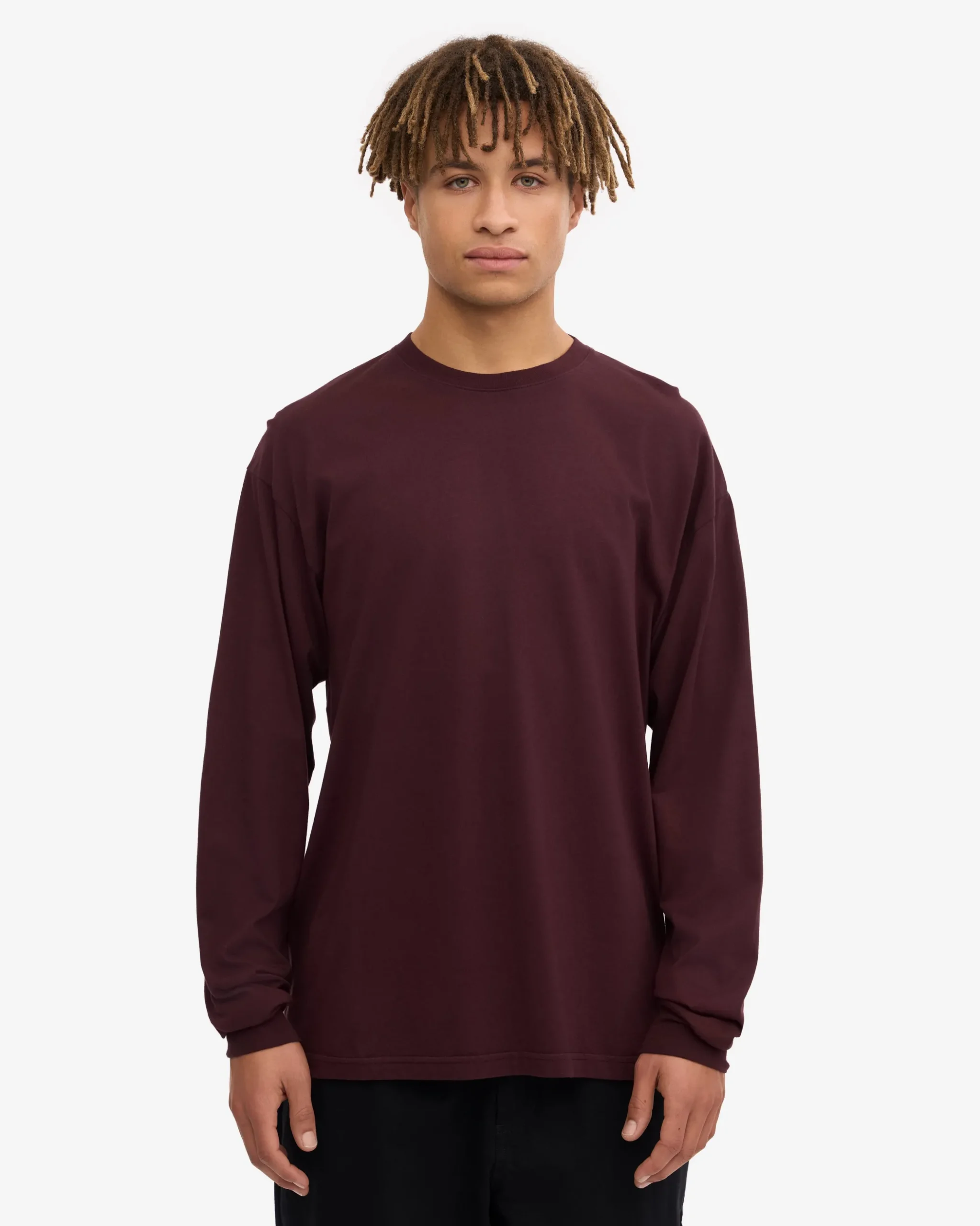 Oversized Organic LS T-Shirt - Oxblood Red