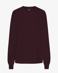 Oversized Organic LS T-Shirt - Oxblood Red