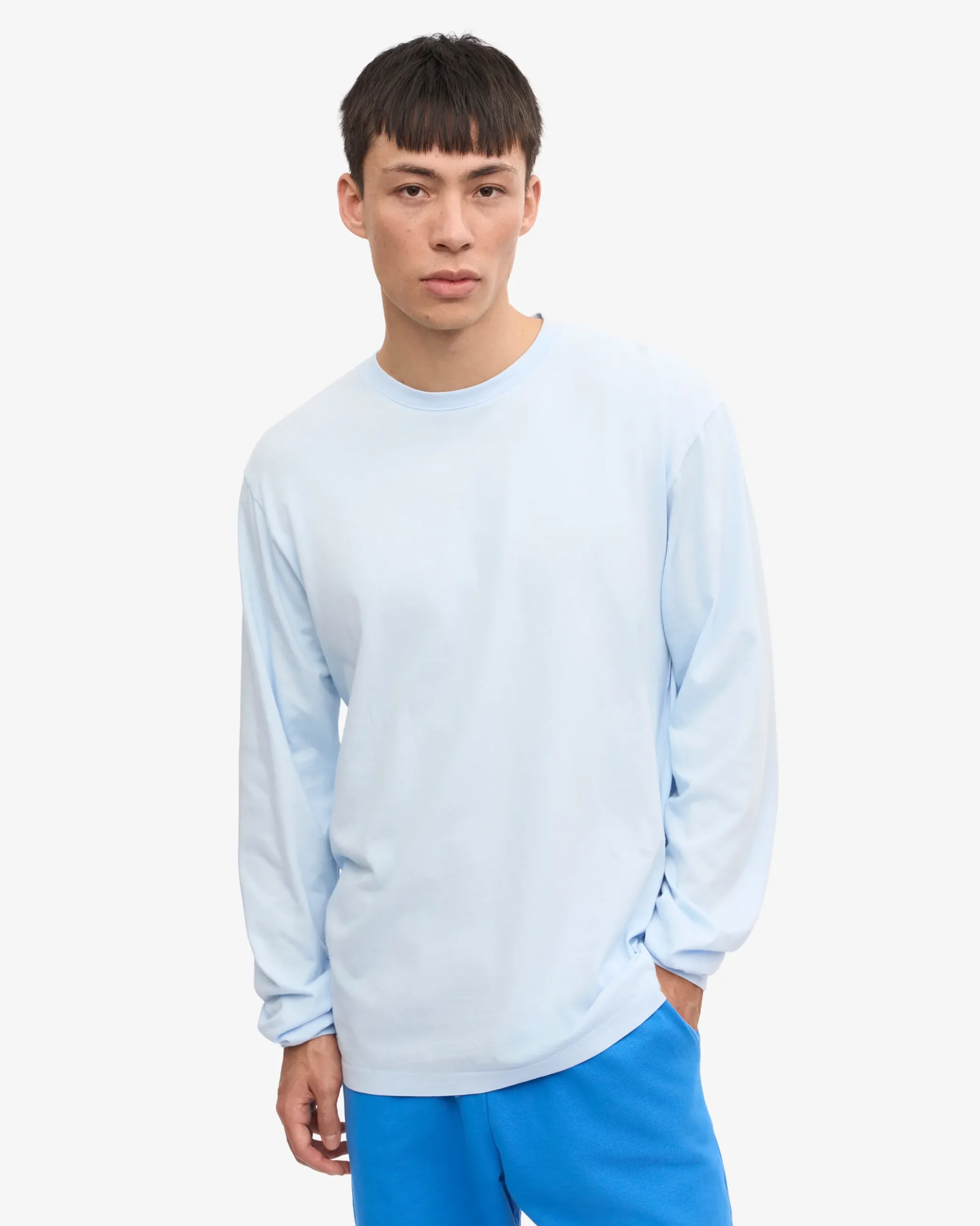 Oversized Organic LS T-Shirt - Polar Blue