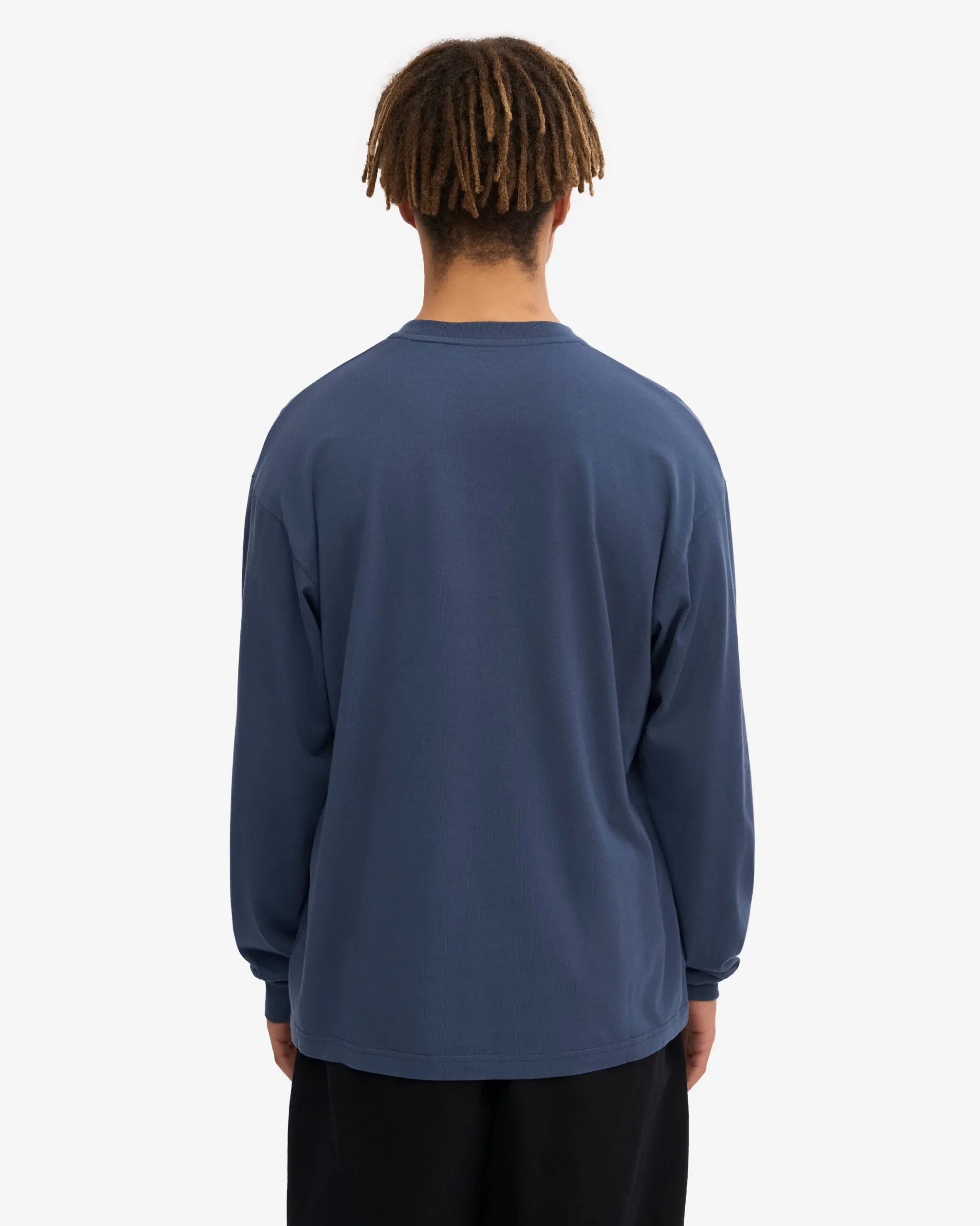 Oversized Organic LS T-Shirt - Petrol Blue