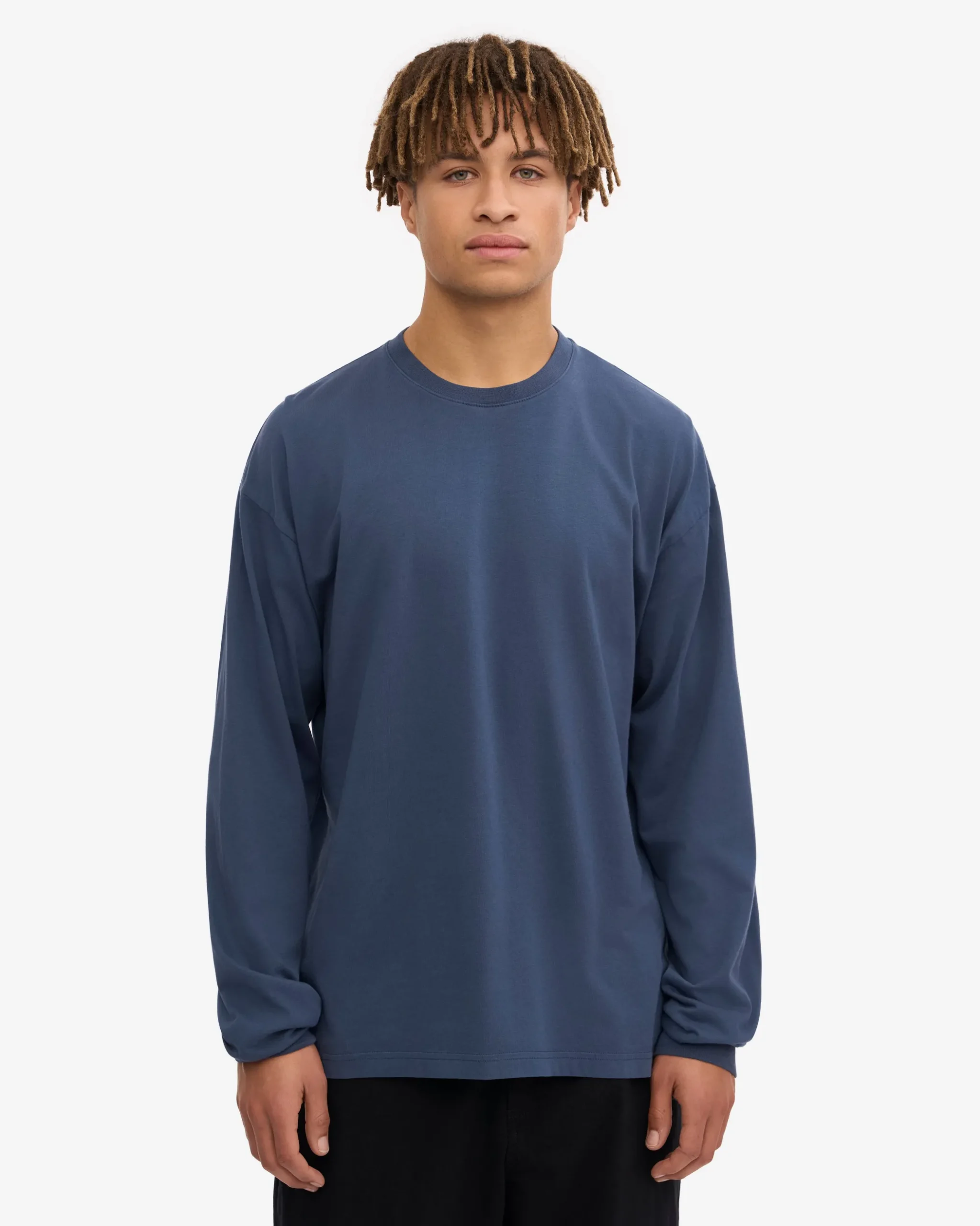 Oversized Organic LS T-Shirt - Petrol Blue