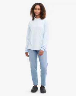 Oversized Organic LS T-Shirt - Polar Blue